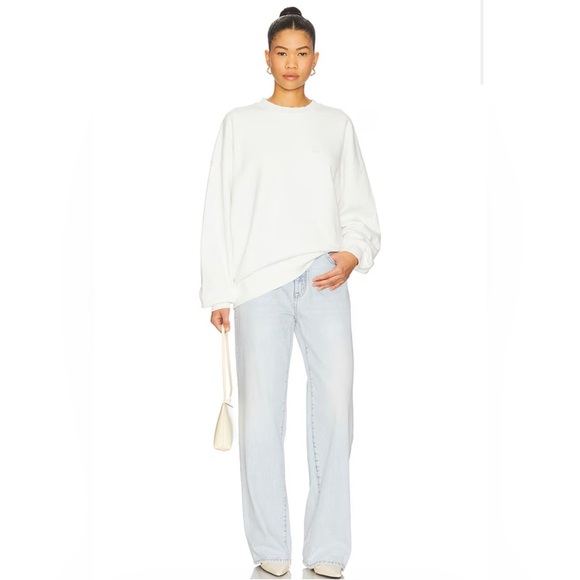 Anine Bing Tops - NWT anine bing Miles Sweatshirt Framed Monogram in Off White size small